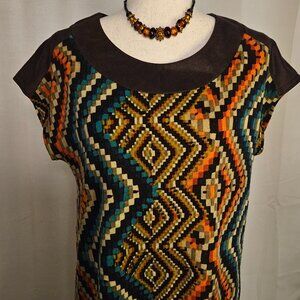 Pinkyotto Boutique zigzag pattern mini dress one size